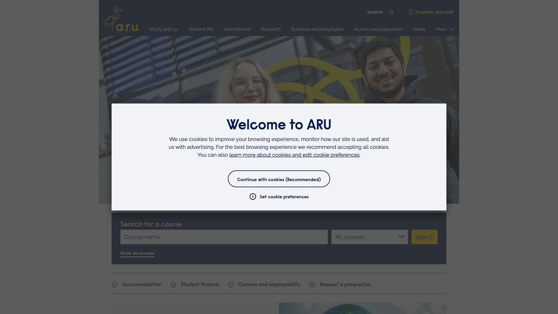 Anglia Ruskin University - Desktop screenshot