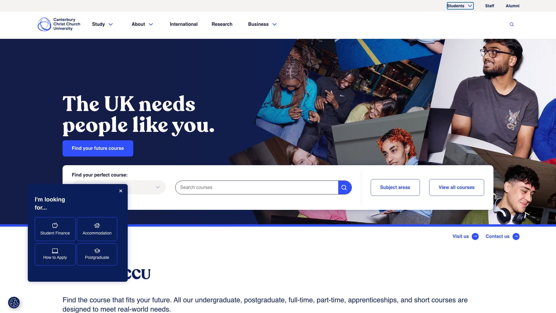 Canterbury Christ Church University - Desktop screenshot