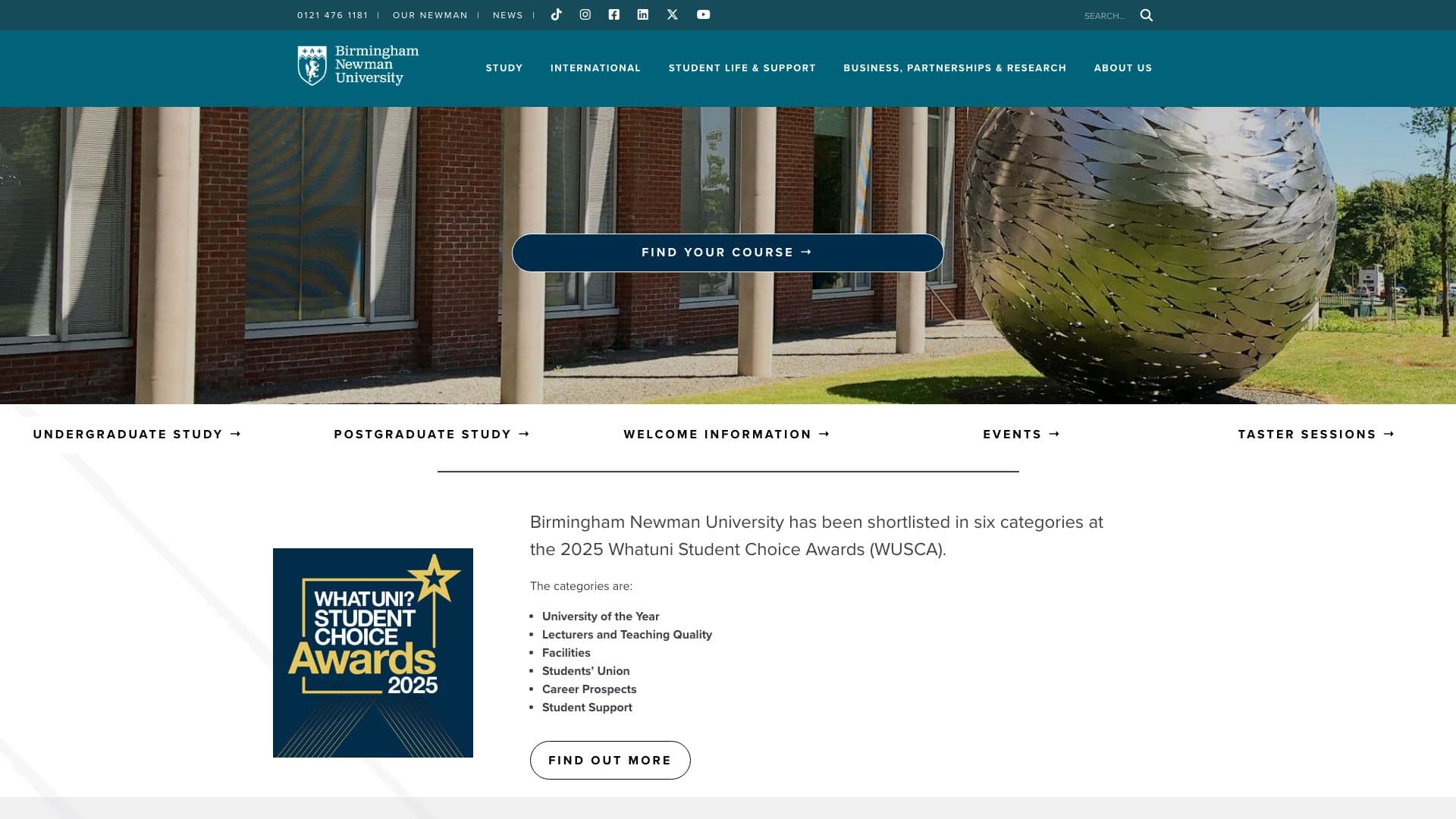 Newman University, Birmingham - Desktop screenshot