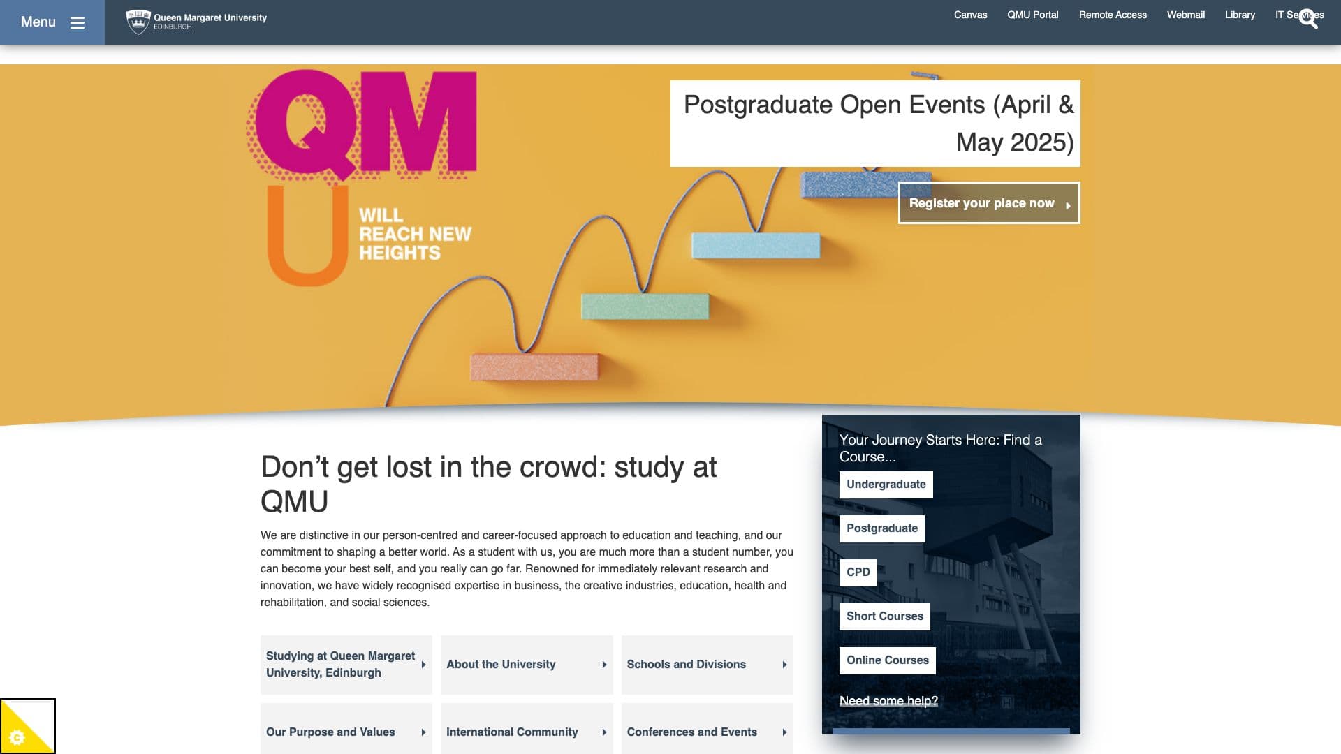 Queen Margaret University, Edinburgh - Desktop screenshot