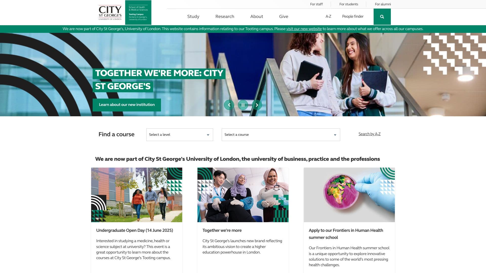 St George's, University of London - Desktop screenshot