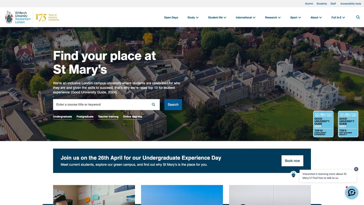 St Mary's University, Twickenham St Mary's University, Twickenham