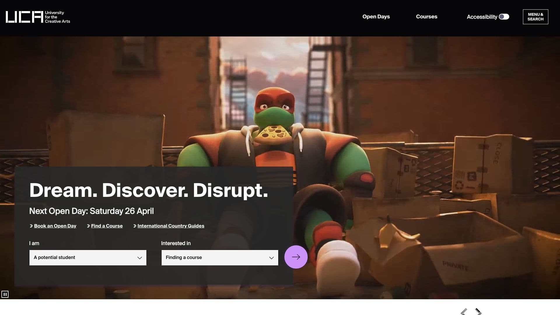 University for the Creative Arts - Desktop screenshot