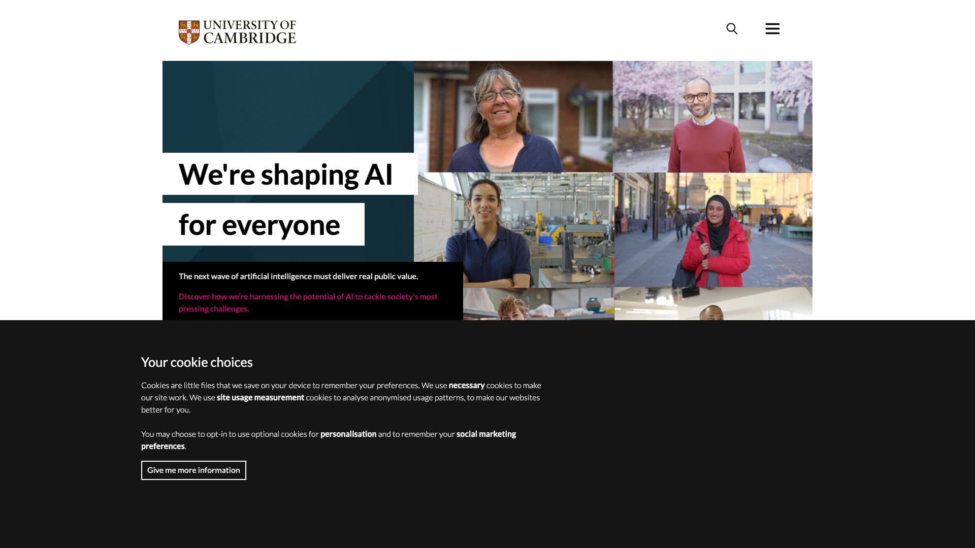 University of Cambridge - Desktop screenshot