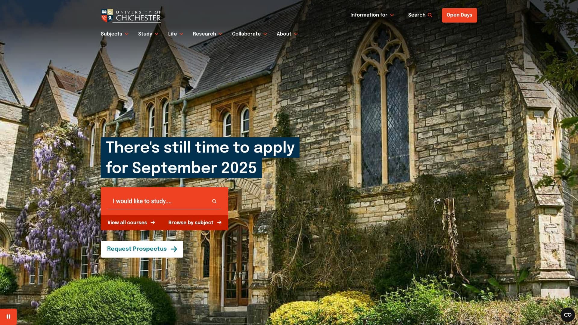 University of Chichester - Desktop screenshot
