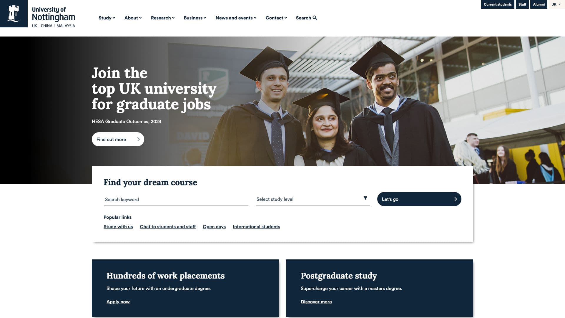 University of Nottingham - Desktop screenshot