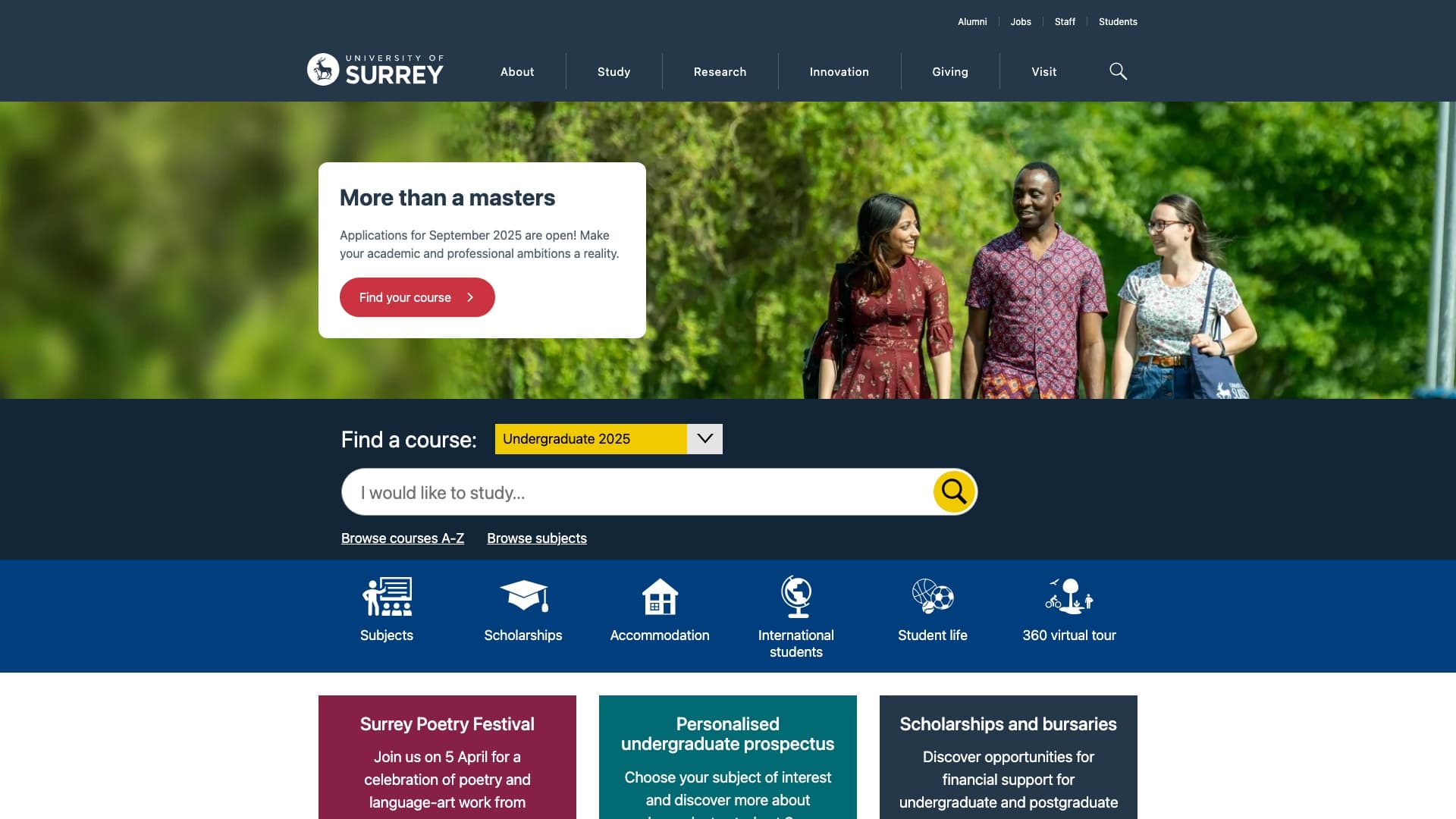 University of Surrey - Desktop screenshot