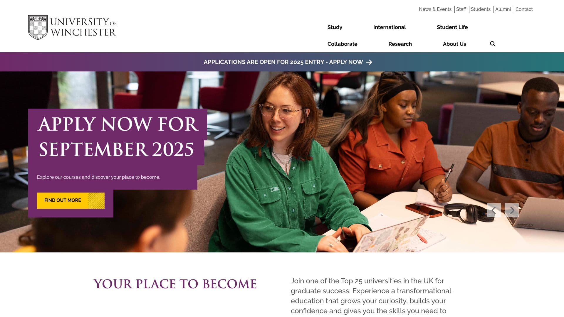 University of Winchester - Desktop screenshot