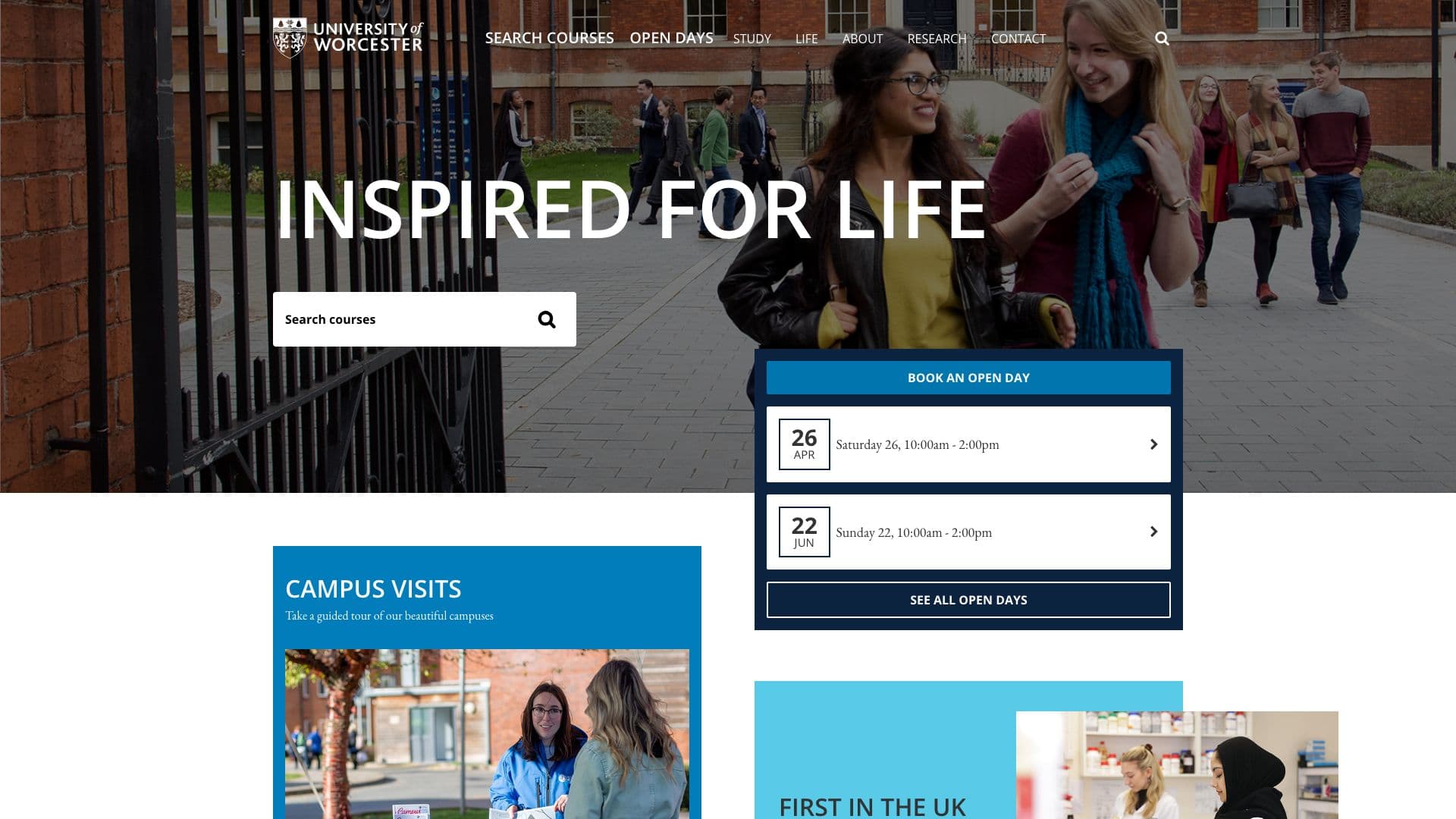 University of Worcester - Desktop screenshot