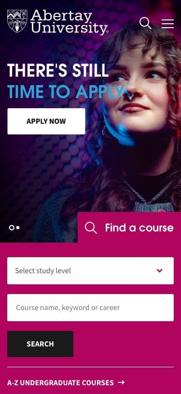 Abertay University - Mobile screenshot