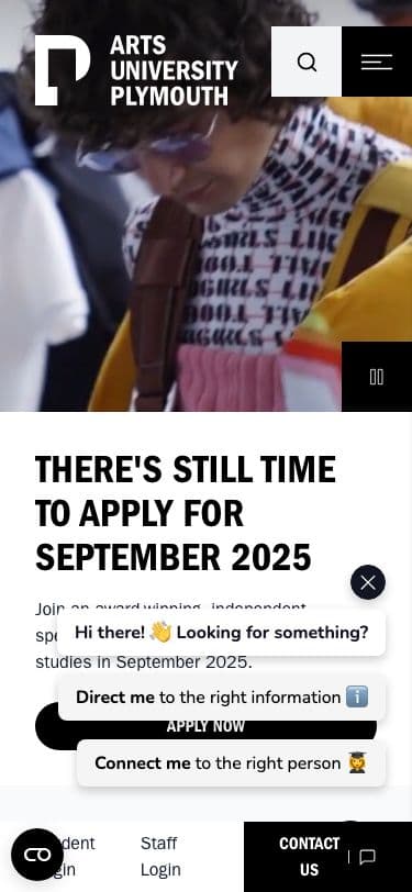 Arts University Plymouth - Mobile screenshot