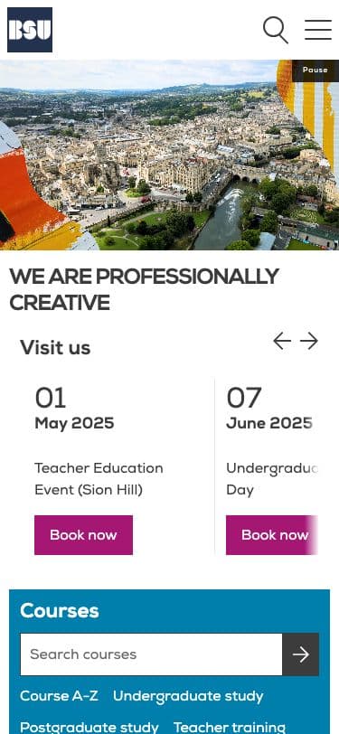 Bath Spa University - Mobile screenshot