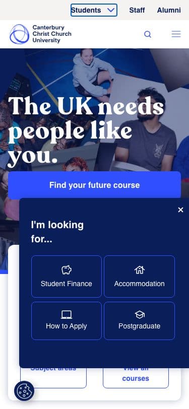 Canterbury Christ Church University - Mobile screenshot