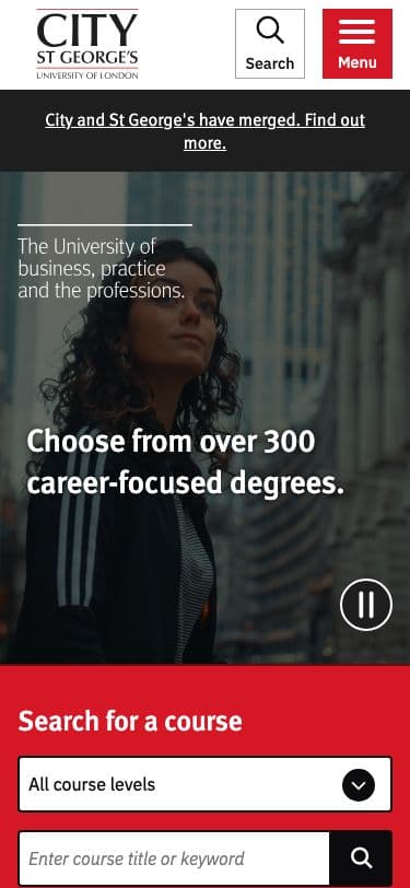 City, University of London - Mobile screenshot
