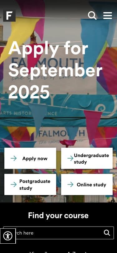 Falmouth University - Mobile screenshot