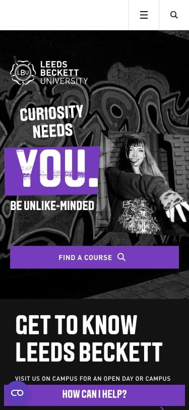 Leeds Beckett University - Mobile screenshot