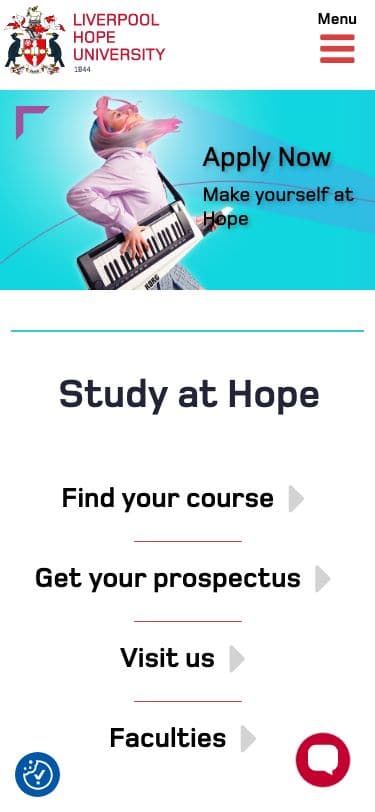 Liverpool Hope University - Mobile screenshot