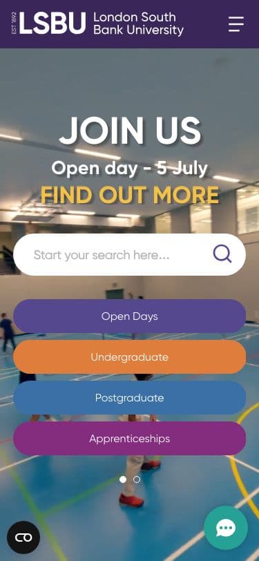 London South Bank University - Mobile screenshot