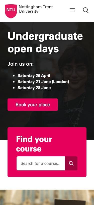 Nottingham Trent University - Mobile screenshot