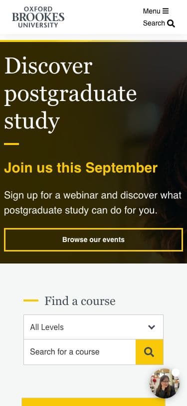 Oxford Brookes University - Mobile screenshot