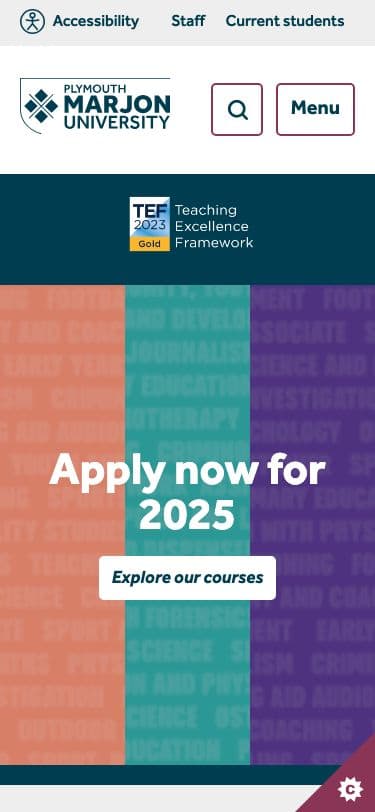 Plymouth Marjon University - Mobile screenshot