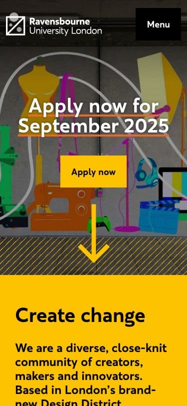 Ravensbourne University London - Mobile screenshot