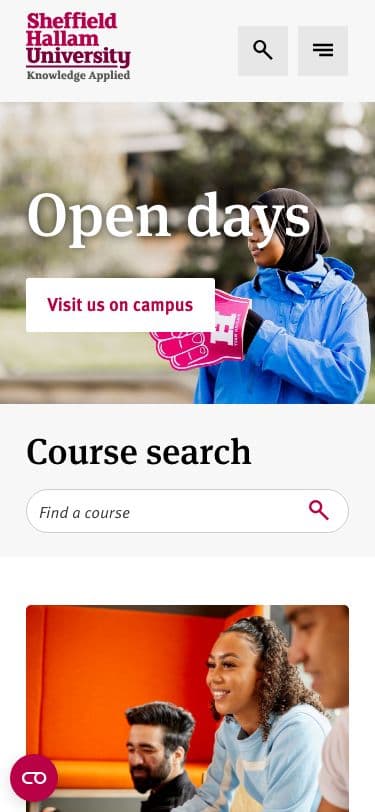 Sheffield Hallam University - Mobile screenshot