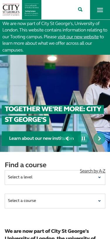 St George's, University of London - Mobile screenshot