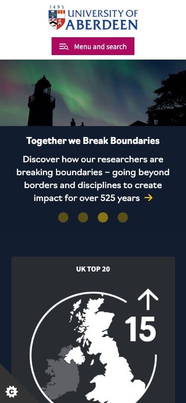University of Aberdeen - Mobile screenshot