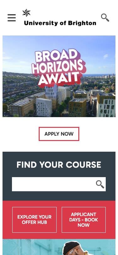 University of Brighton - Mobile screenshot