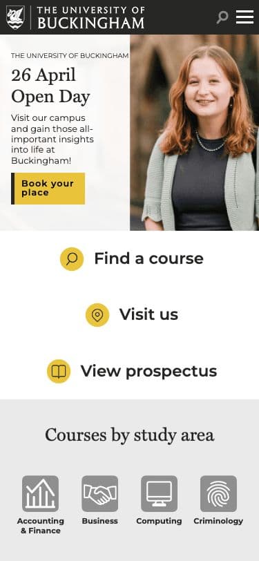 University of Buckingham - Mobile screenshot