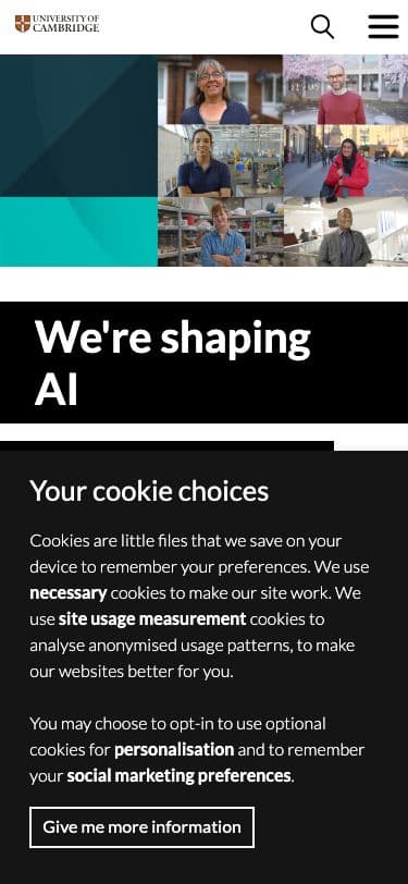 University of Cambridge - Mobile screenshot