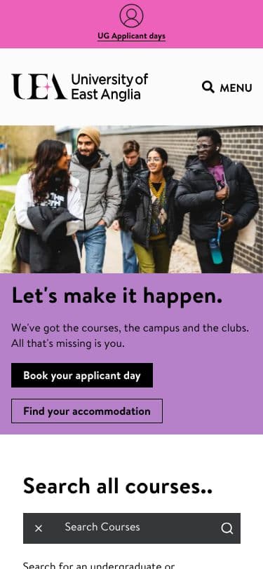 University of East Anglia UEA - Mobile screenshot