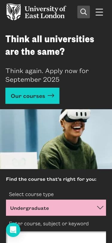 University of East London - Mobile screenshot