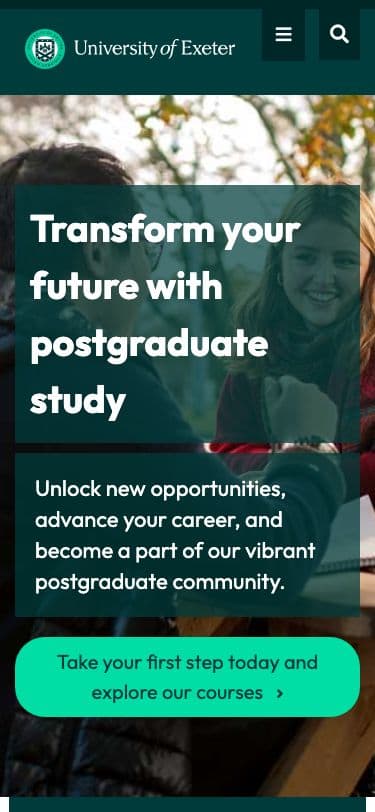 University of Exeter - Mobile screenshot