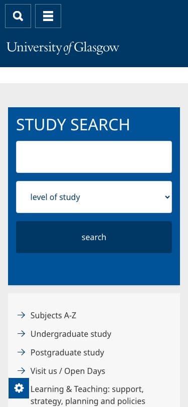 University of Glasgow - Mobile screenshot