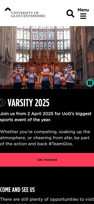 University of Gloucestershire - Mobile screenshot
