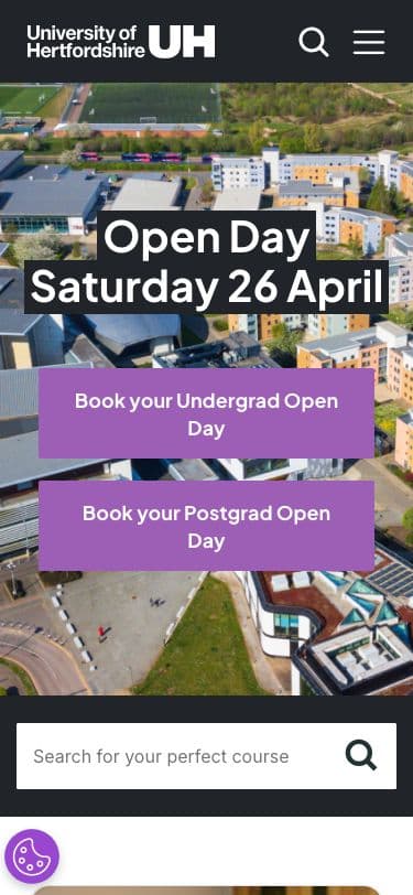 University of Hertfordshire - Mobile screenshot