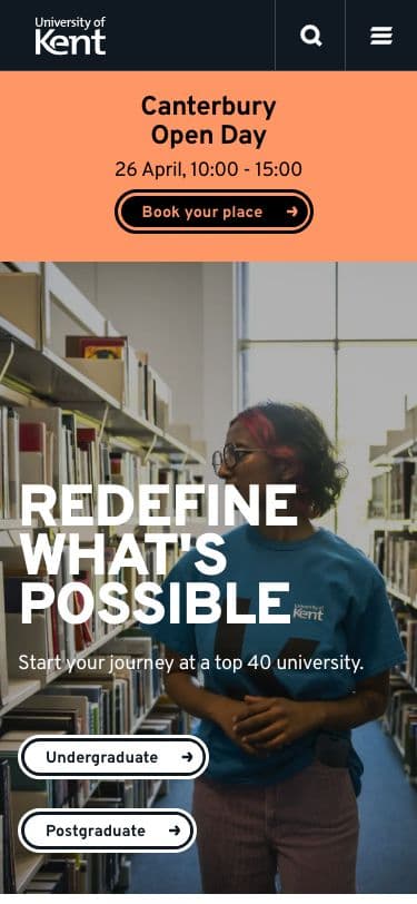 University of Kent - Mobile screenshot