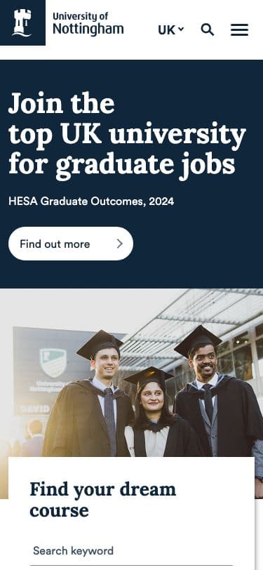 University of Nottingham - Mobile screenshot
