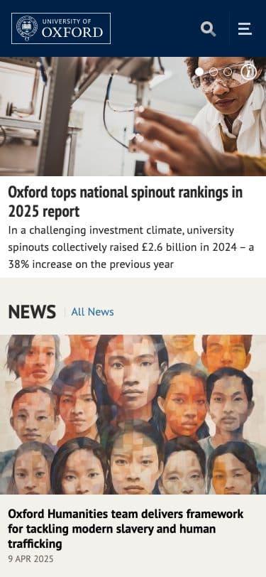 University of Oxford - Mobile screenshot