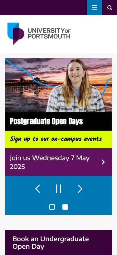 University of Portsmouth - Mobile screenshot
