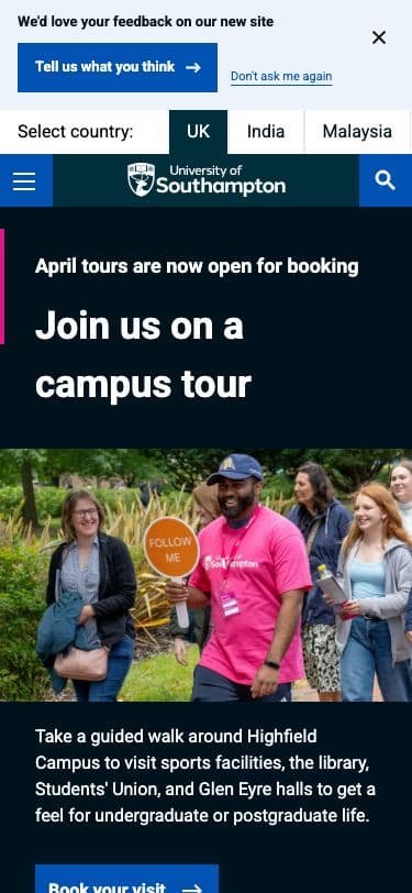 University of Southampton - Mobile screenshot