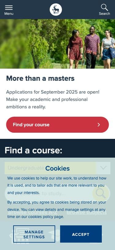 University of Surrey - Mobile screenshot