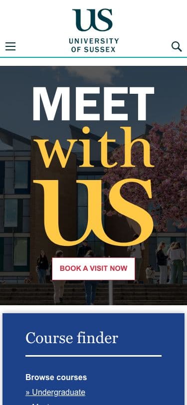 University of Sussex - Mobile screenshot