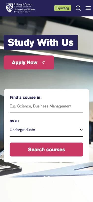 University of Wales Trinity Saint David - Mobile screenshot