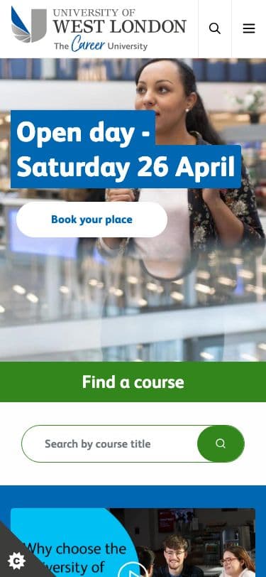 University of West London - Mobile screenshot