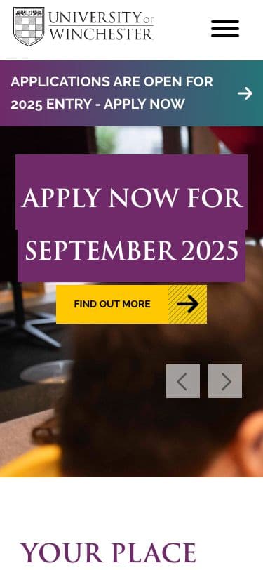 University of Winchester - Mobile screenshot